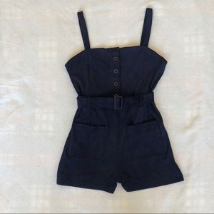 Suede Navy Romper
